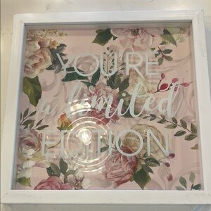 Pier 1 Pink and Green Floral Wall Art with Quote